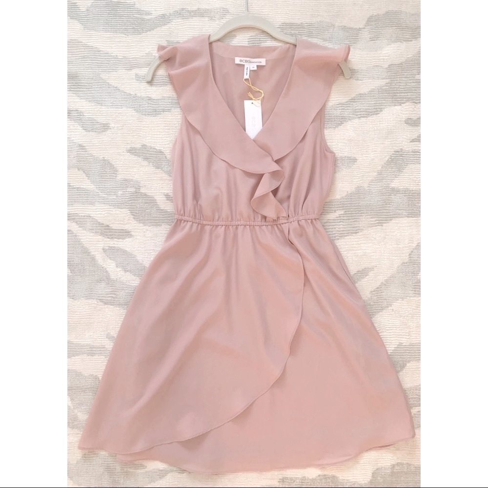 BCBGeneration Ruffle Mini Wrap Dress